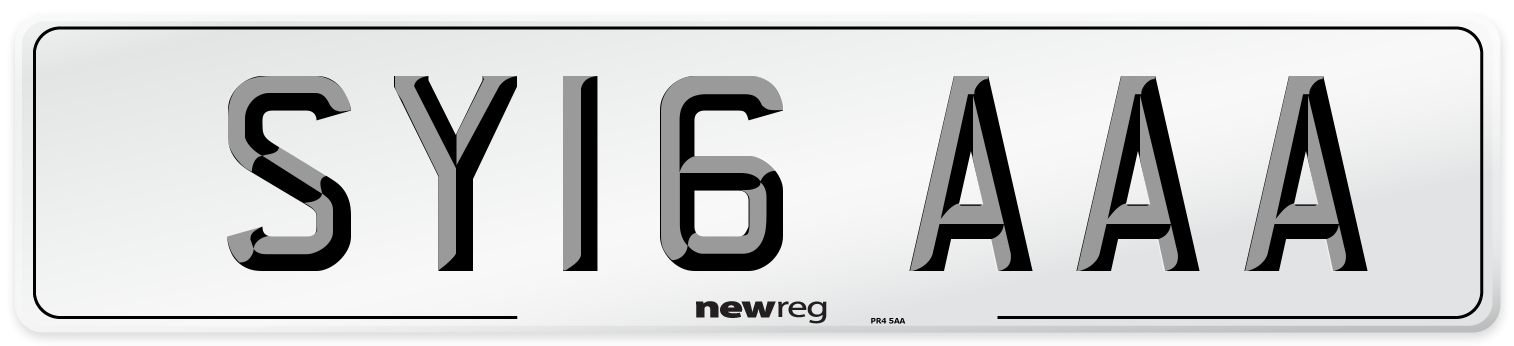 SY16 AAA Number Plate from New Reg